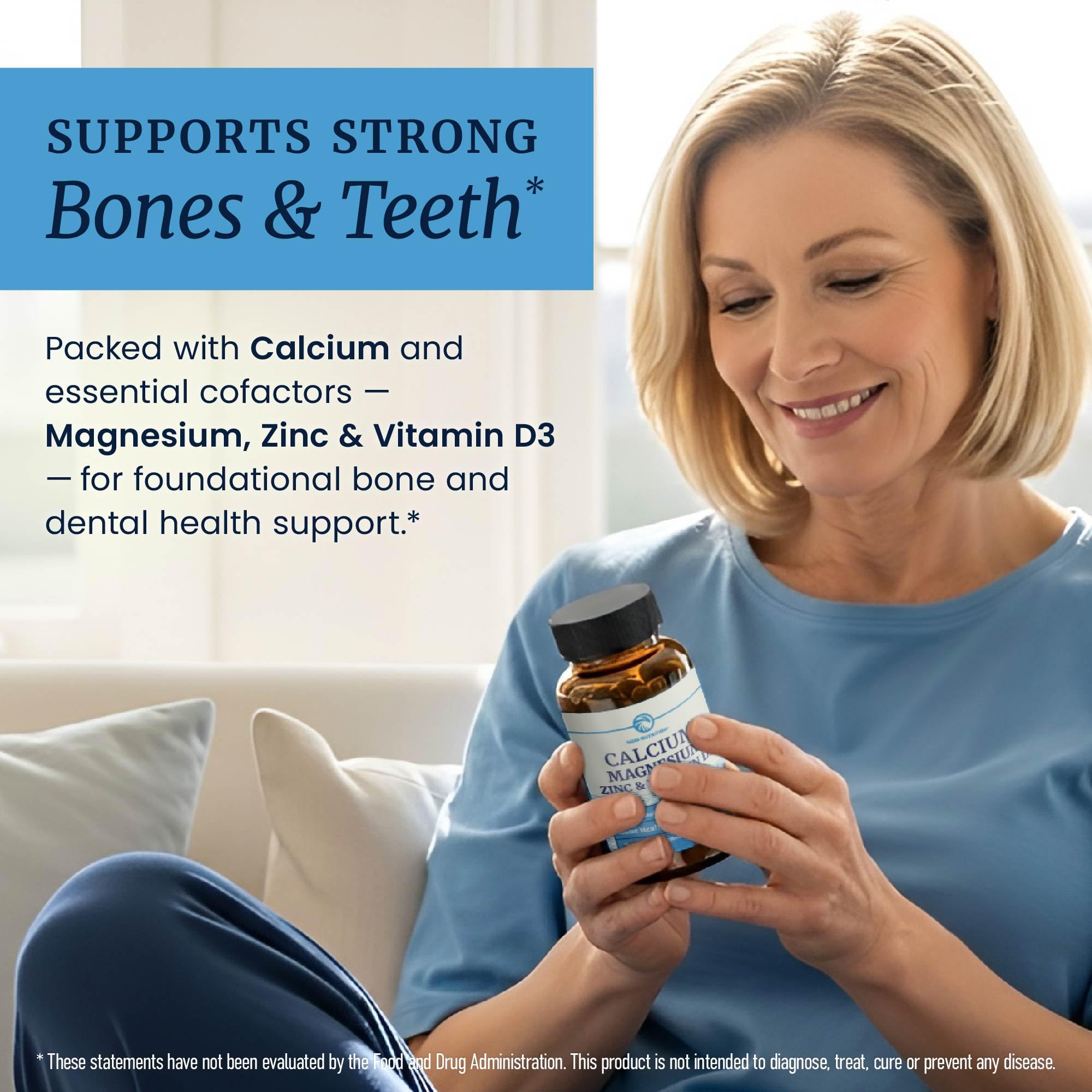 Calcium Magnesium Zinc D3 Supplement, Healthy Bone, Teeth & Immune Support — Amazon image 2