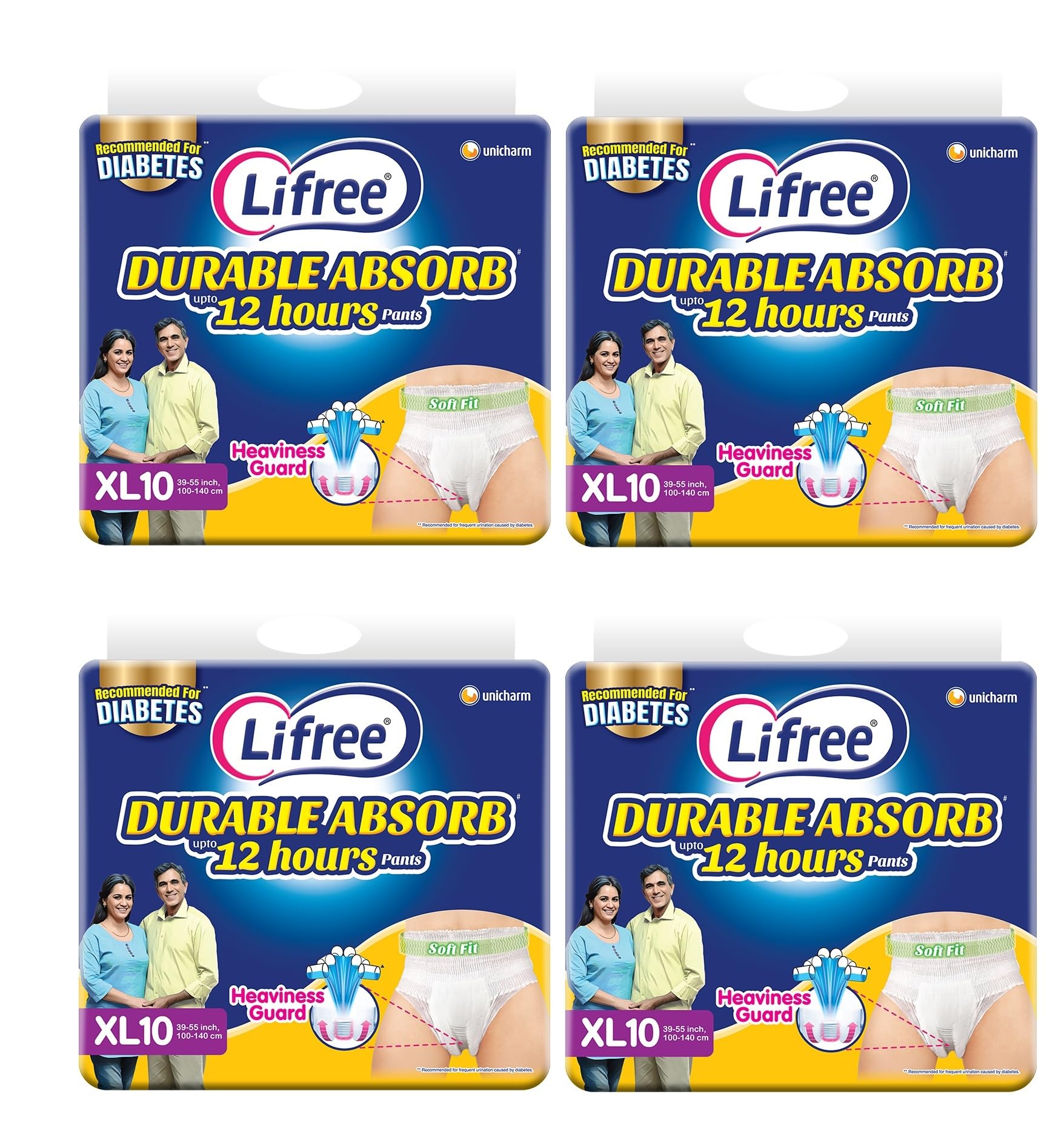 COMPATIBLE WITH Lifree SUPER EXTRA Absorb Adult Diaper Pants For Unisex Adult Pant Style Diaper Size XL10 (Set Of 4 Packs) (10 Pcs Each) For (Waist Size 39-55 Inches/100-140CM)-image-17