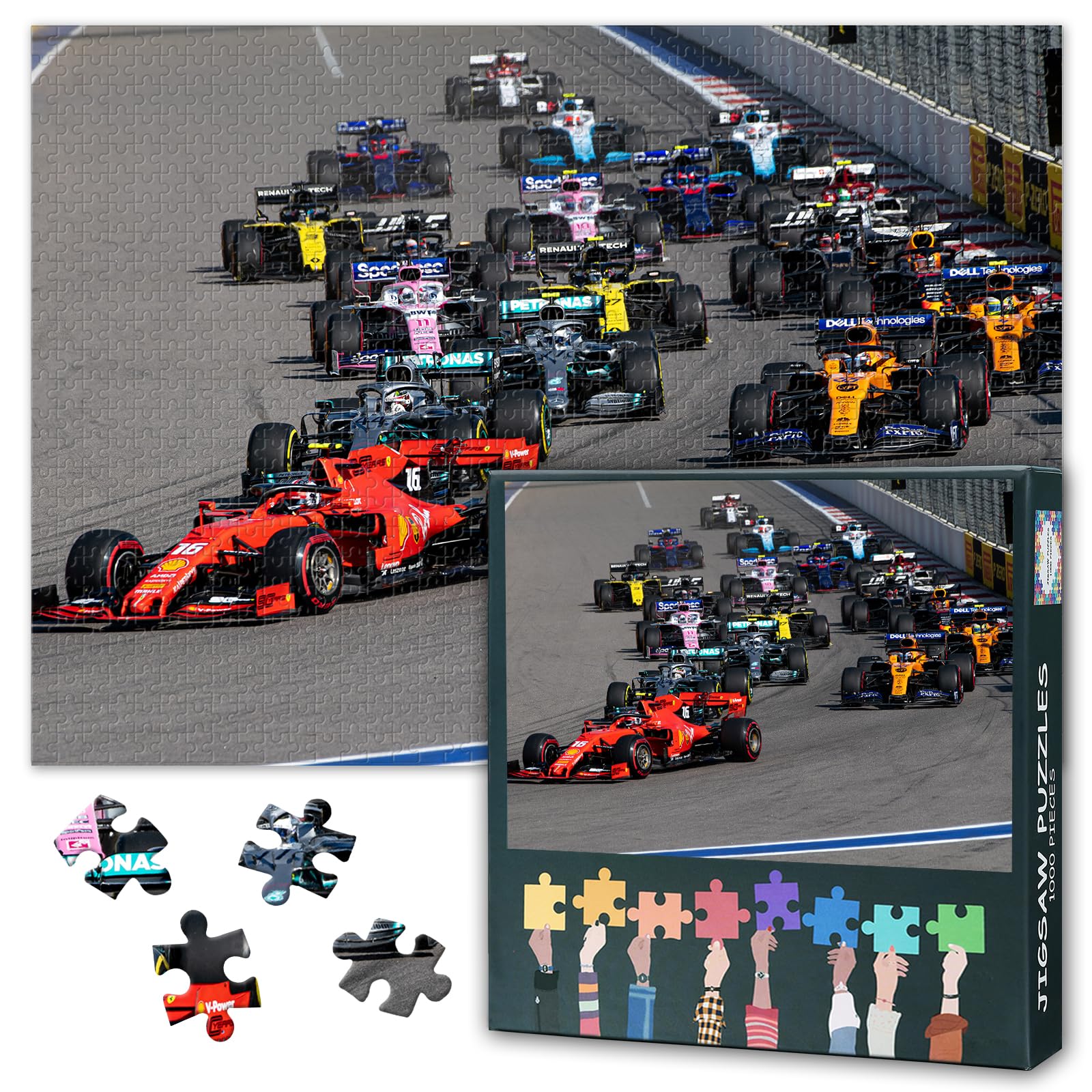 1000 Pieces Sports Racing Car Jigsaw Puzzles for Adults - Relaxing Puzzle Art for Artwork House Wall Decorcompetition Theme Puzzles as Gifts for Puzzle Lovers 27.5"X19.7"