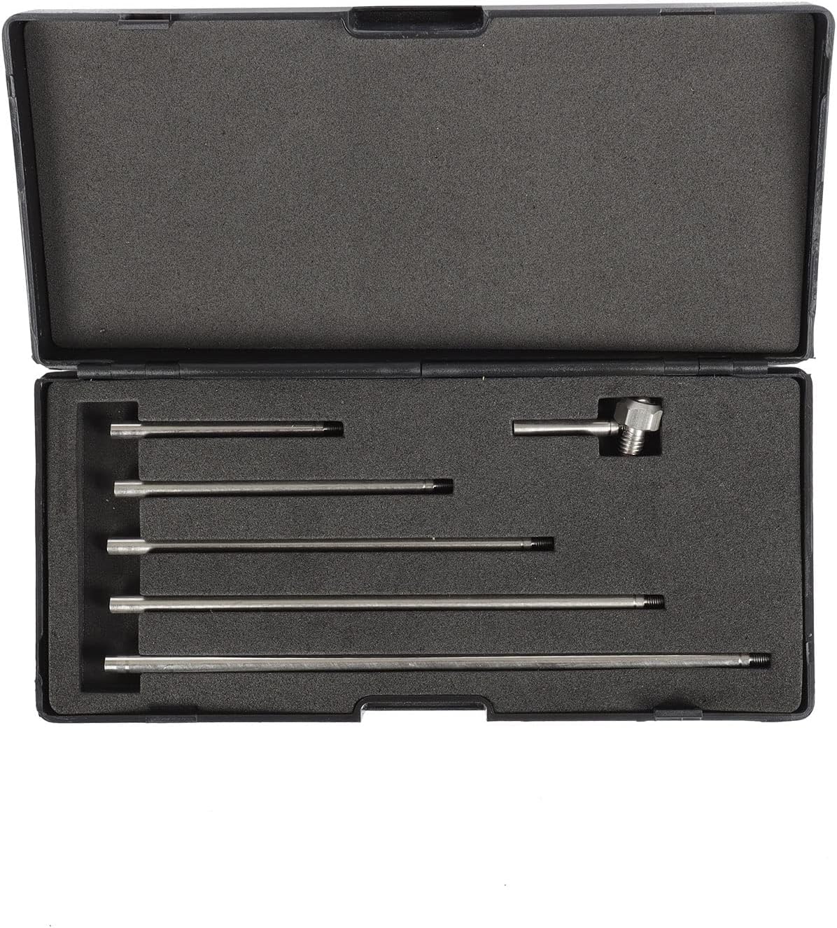 Dial Indicator Extension Stem Rod,6 Pieces Dial Digital Indicator Extension Stem Rod Set 1, 2, 3, 4, 5, 6" Combine to 0-21" Thread 4.2mm Diameter for Dial Digital Indicator Height Gauge Depth Gauge