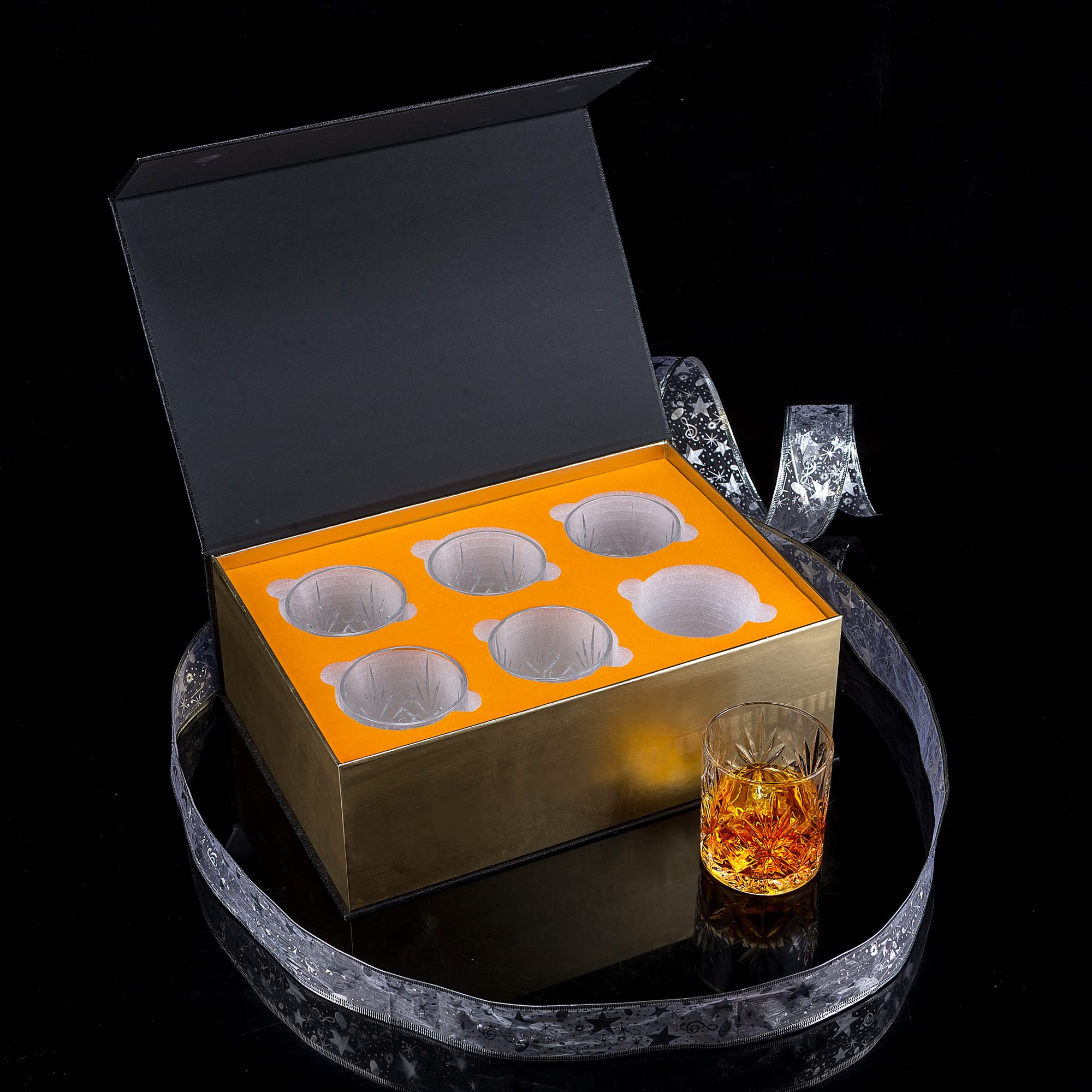 KANARS Bicchieri da Whisky, Bicchiere da Cocktail Cristallo, Regali di Compleanno Unici per Marito Nonno Papà Lui Fidanzato, Bellissimo Regalo, Set di 6 Pezzi, 300 ml