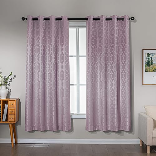 Miniatura 9 de Amazon Basics Cortinas Jacquard 100% opacas de 2 piezas, cortinas para sala de estar y dormitorio, tratamiento de ventana con aislamiento térmico,