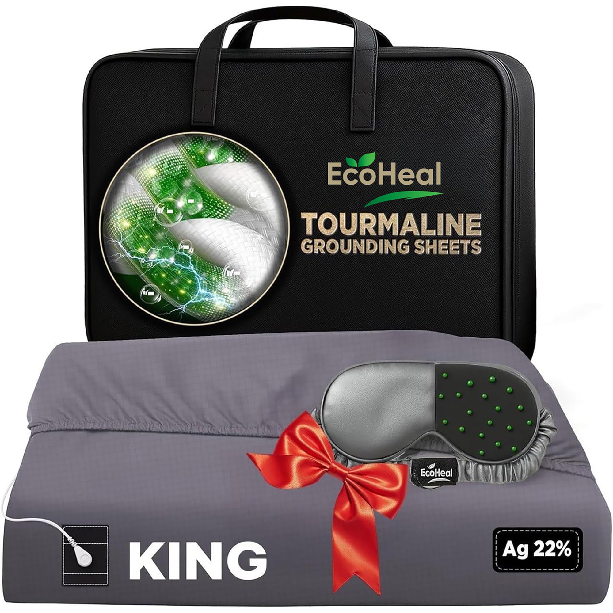 ECOHEAL Luxury Tourmaline Grounding Sheets King
