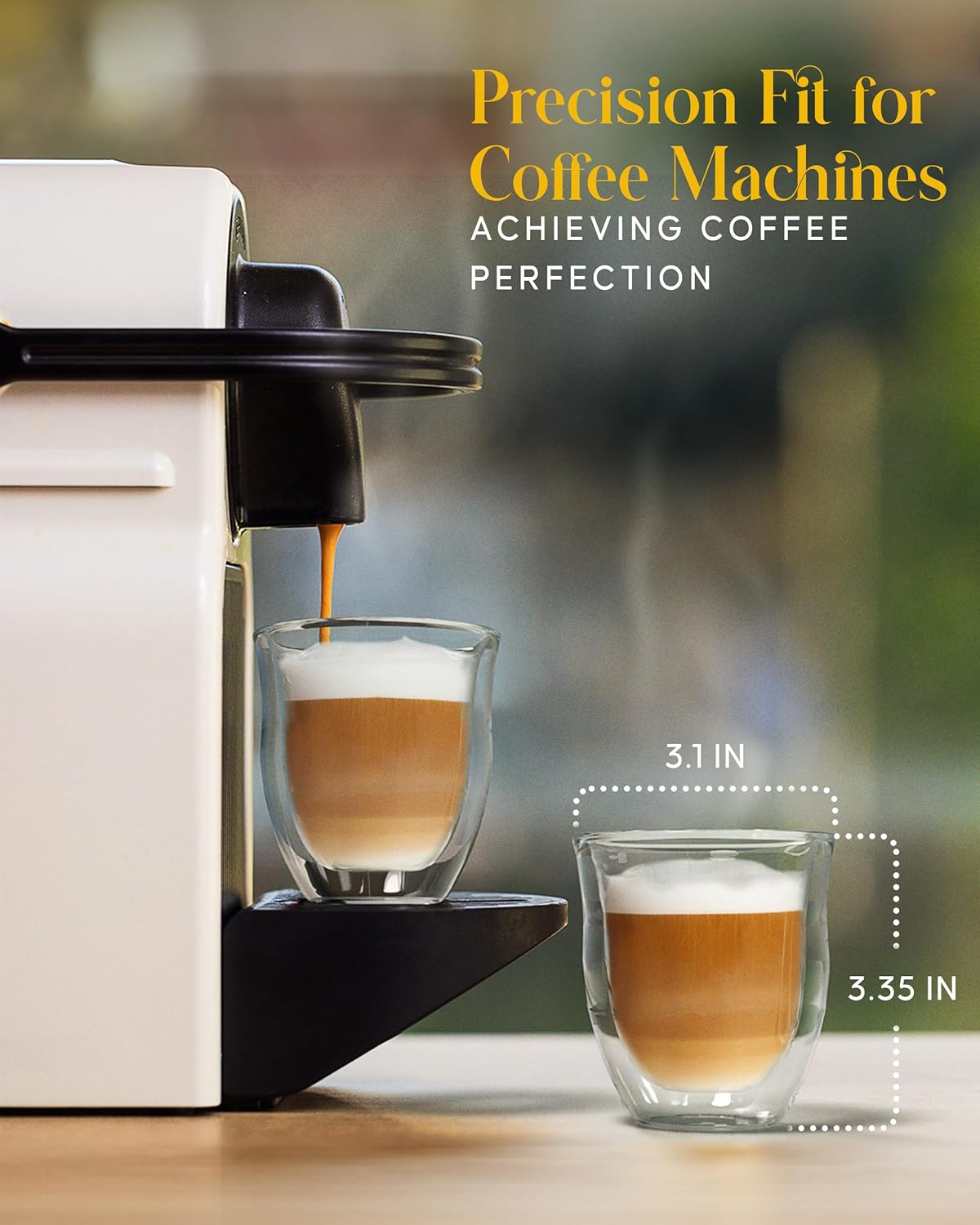 Kitchables Double Walled Glass Coffee Mugs Set of 4, 6oz Insulated Glass Coffee Mugs for Cappuccino, Latte, Tea, Espresso - Demitasse Latte Cup - Tazas Para Cafe - Image 3