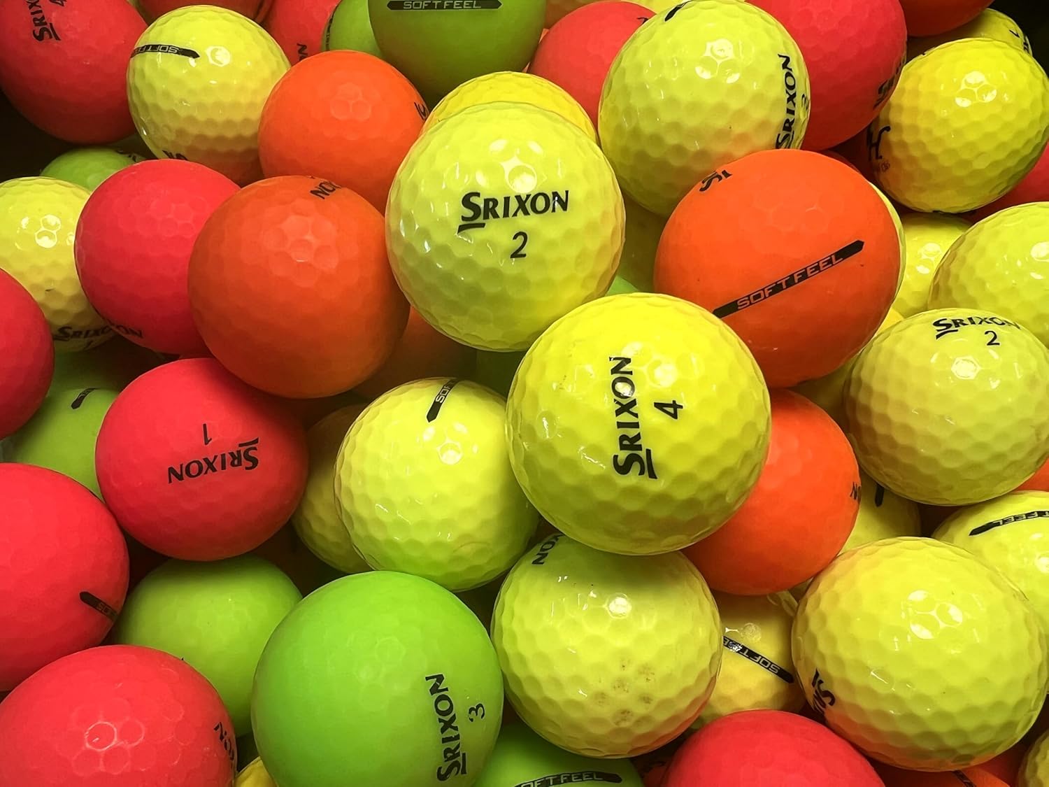 Golf Ball House…48 Soft Feel Colored Golf Balls for Srixon/Asst. Color/Near Mint (AAAA) / Used-Recycled w/Mesh Bag
