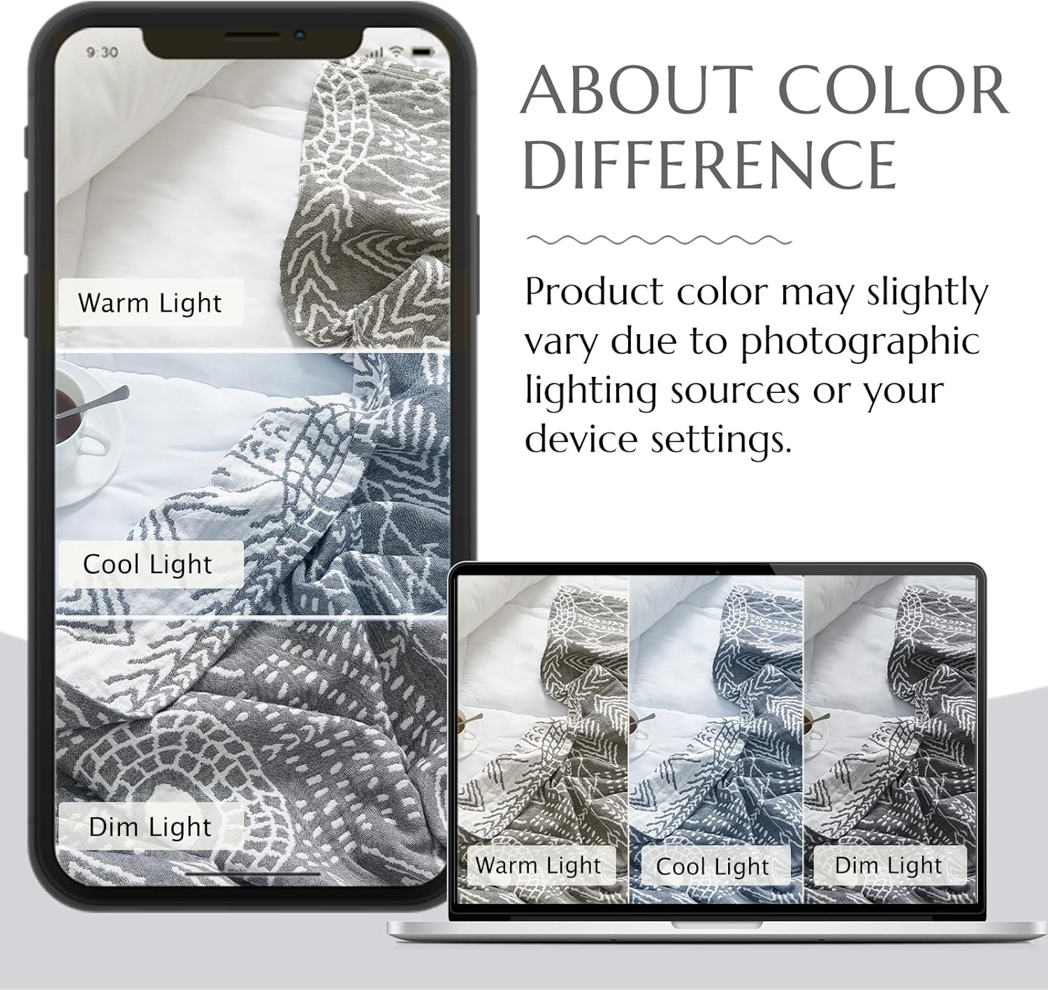 JINCHAN Boho 100% Cotton Muslin Blanket 3-Layer Twin Size Geometric Lightweight Reversible Soft Cozy Throw for Couch Sofa Bed All Season Coverlet Ideal Gift Bedroom Living Room Decor Grey 60x80 Inches - Image 8