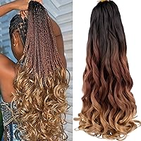 Vista 60 de COOKOO Cabello rizado francés de 10 pulgadas, prerizado, paquete de 9 rizos franceses, trenzas sueltas, cabello trenzado para trenzas de caja