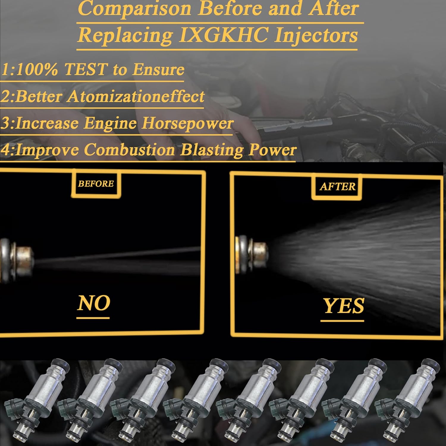 8x Fuel Injector FJ525 Fits 1992 1993 1994 1995 1996 1997 Replacement For Lexus Toyota SC400 LS400 IS400 4.0L 23250-50020 2320950020