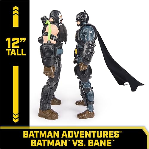 Miniatura 3 de DC Comics, Paquete de batalla de Batman Adventures, juego de figuras de acción de Bane y Batman, 14 accesorios de armadura, juguete de superhéroe de