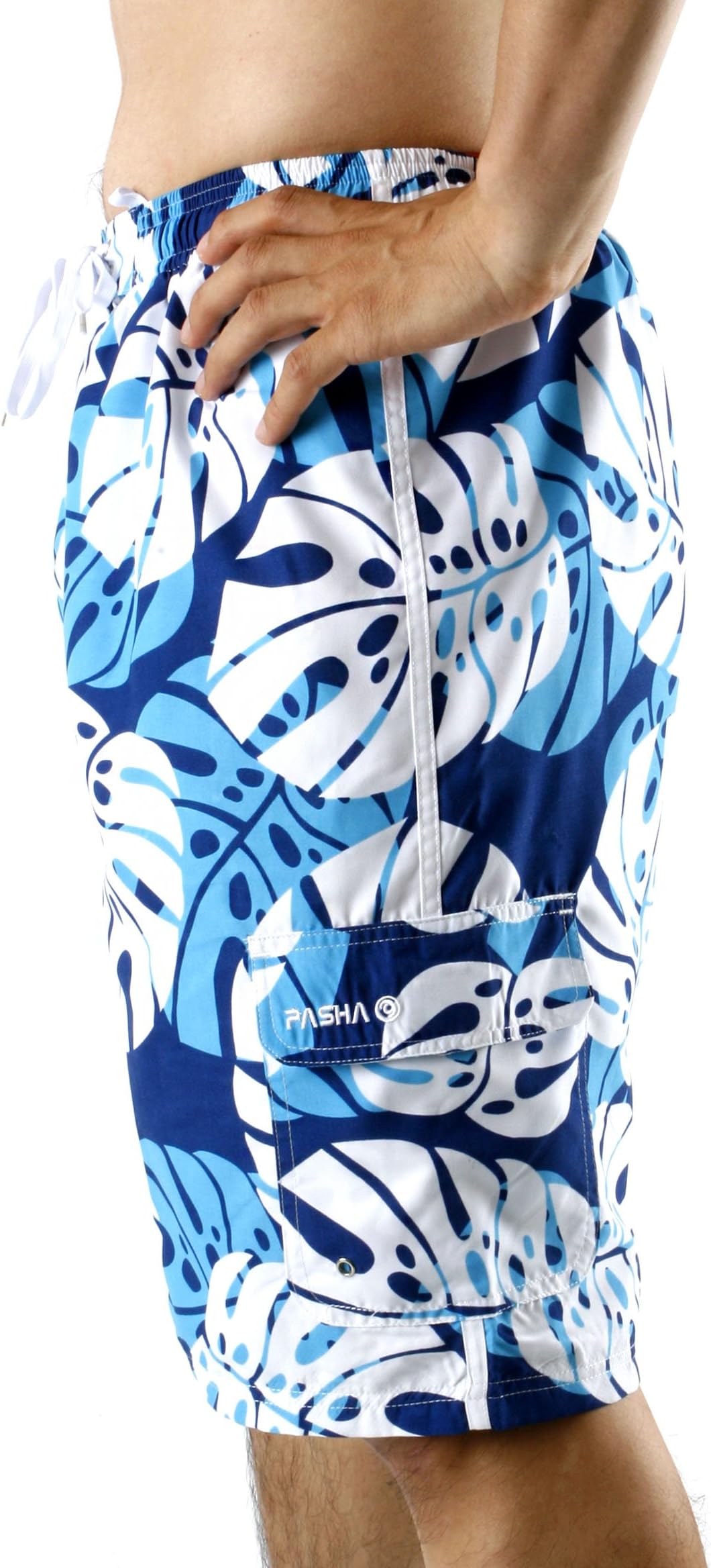 Pasha Surf Men's Trunks Board Short Swim Trunks (Medium - 100, Blue)