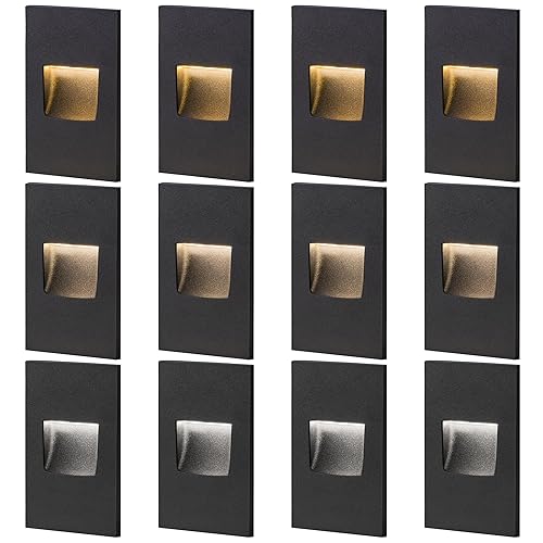 FTL 12-Pack LED Step Lights Outdoor Stair Lights Indoor, 120V