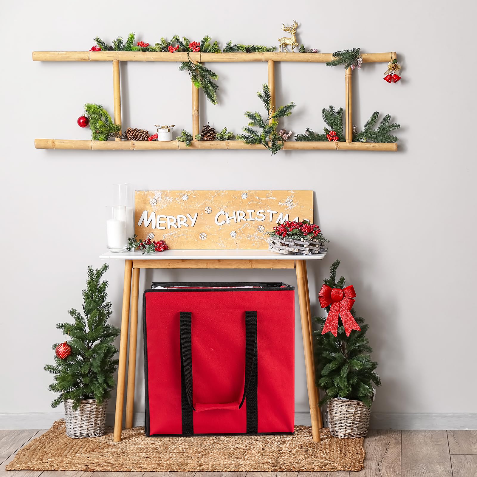 Aufbewahrungsbehälter für Weihnachtsdekoration, mit 5 Schubladen, Trennwänden, großer Organizer, einfacher Zugriff, verstellbare Fächer für Weihnachtskugeln, Figuren