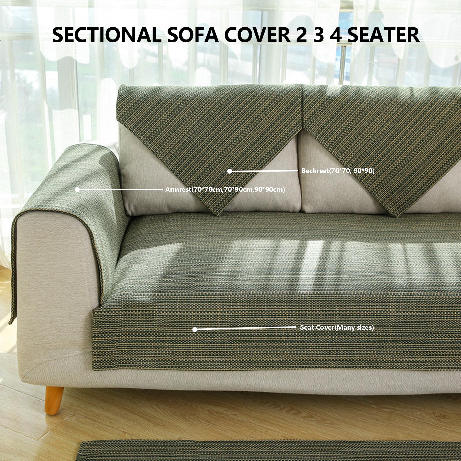 Sofaschutz Katze Hund Decke, Sofa üBerzug L Form Ecksofa 1 2 3 4 Sitzer Sofaschoner Couch üBerwurf Hundedecke Baumwolle und Leinen Sofabezug SofaüBerwurf rutschfest Atmungsaktiv