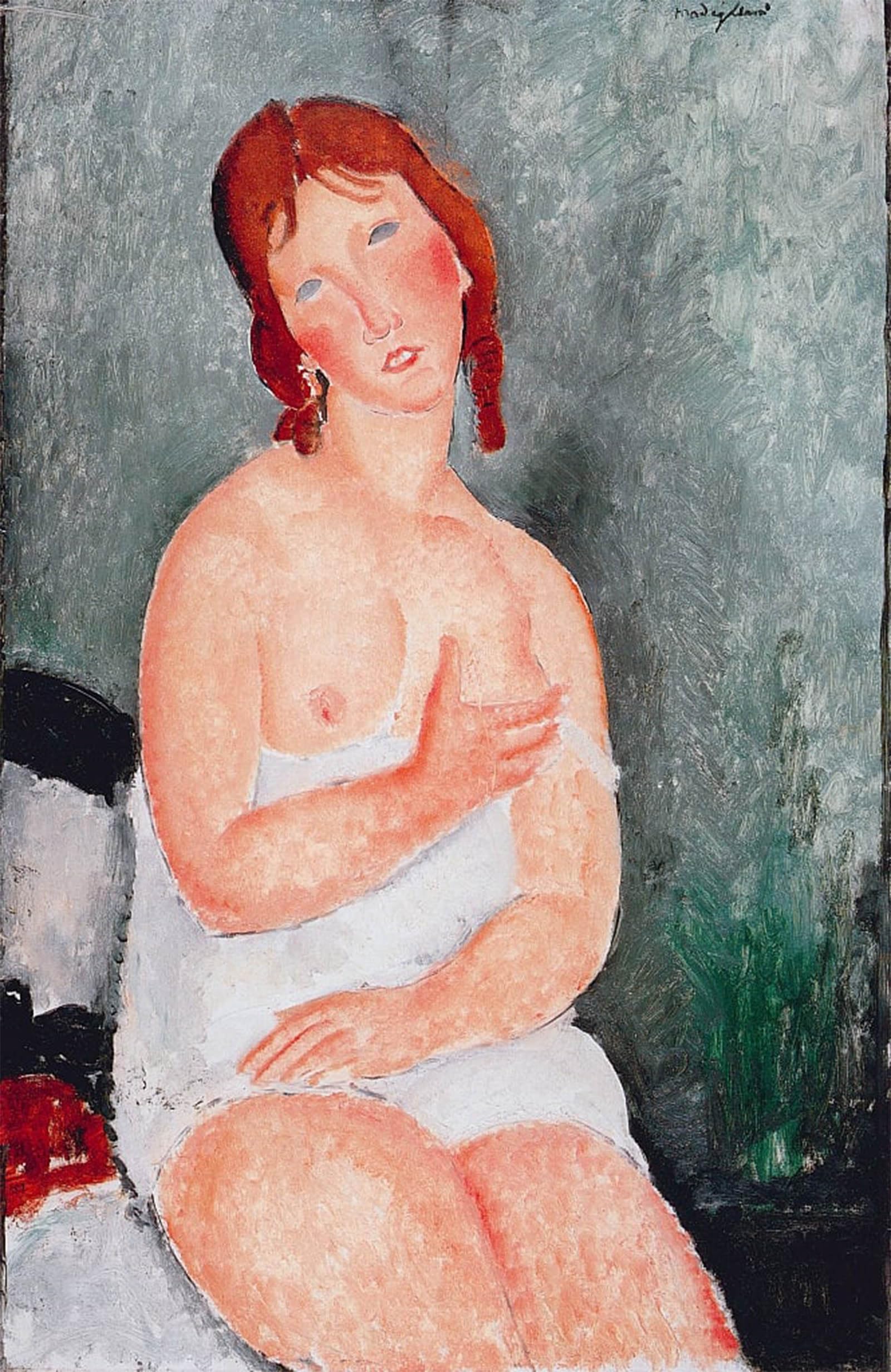 SERENDIPITP Abstract Painting Mural Print Picture Wall Decor Painting Young Woman in a Shirt by Amedeo Modigliani Vintage Wall Artwork for Home Decor 60x90cm