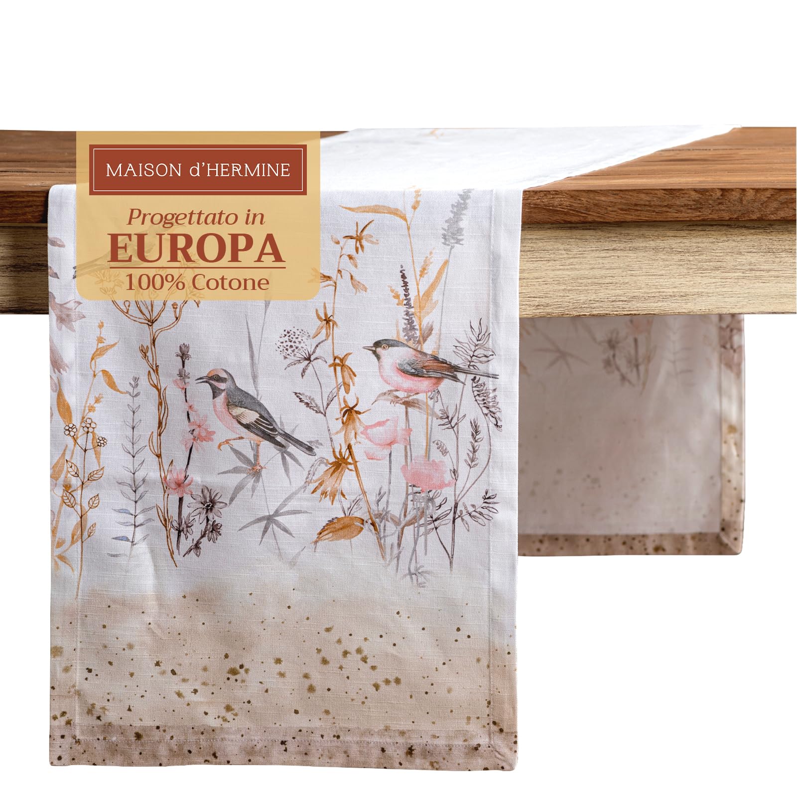 Maison d'Hermine Tischläufer, 100 % Baumwolle, einlagig, 150 cm lang, für Zuhause, Küche, Esszimmer, Party, Hochzeit, Brautparty, Muttertagsgeschenke (50 cm x 150 cm)