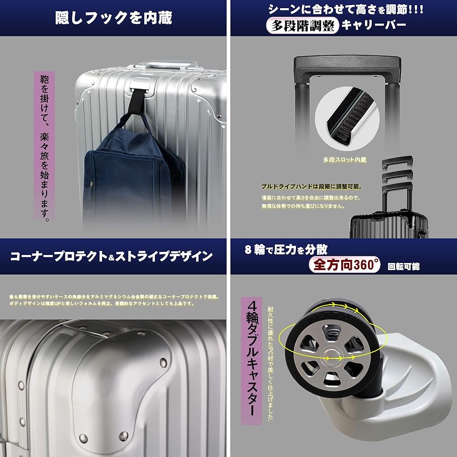 XDJ Life アルミニウム合金スーツケース キャリーケース 軽量 Amazon | [XDJ Life] スーツケース アルミマグネシウム合金 キャリー