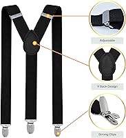 Vista 3 de trilece Suspenders for Men - Adjustable Elastic Mens Suspenders with Heavy Duty Strong Clips