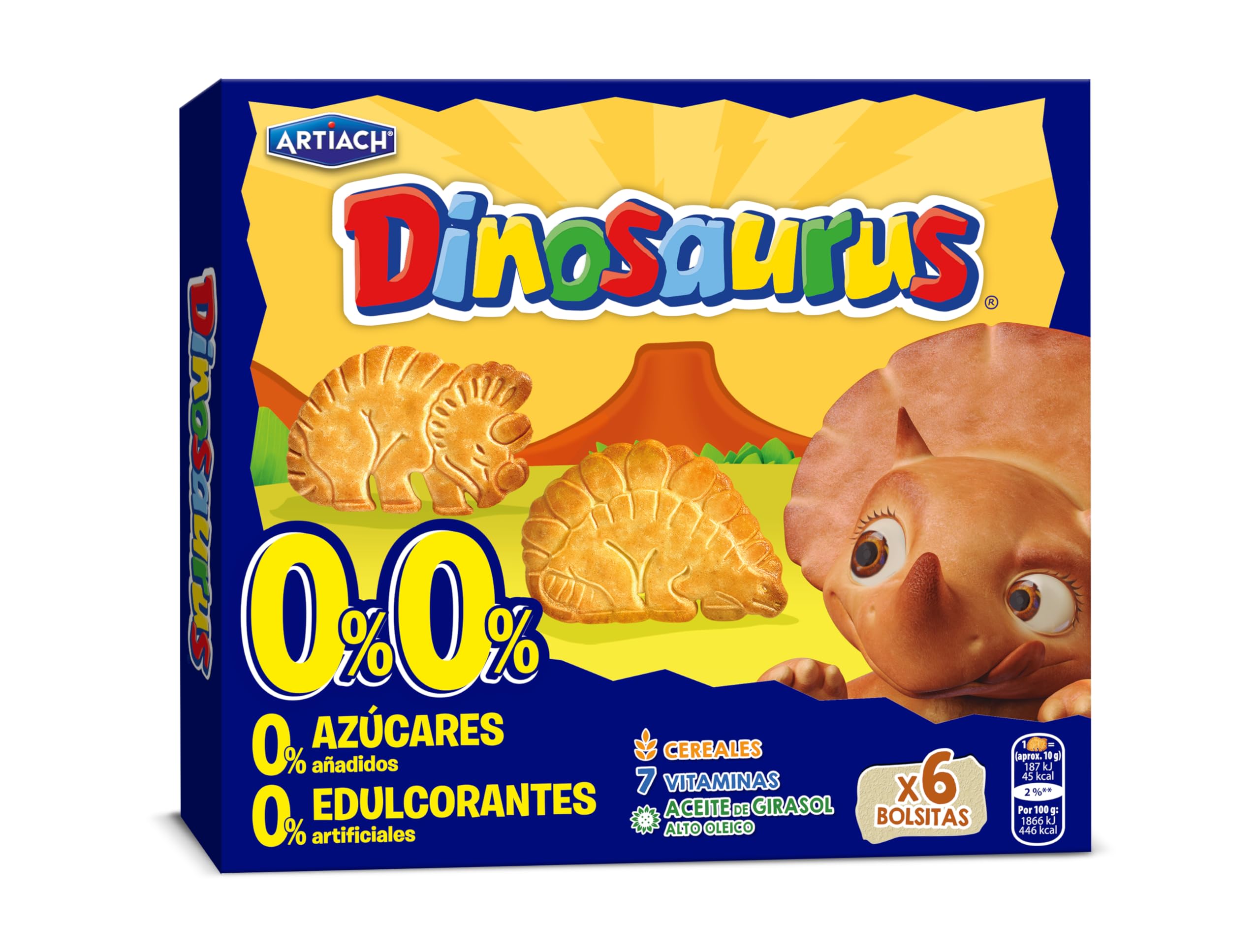 Artiach Dinosaurus 0% Galletas de Cereales, 185g