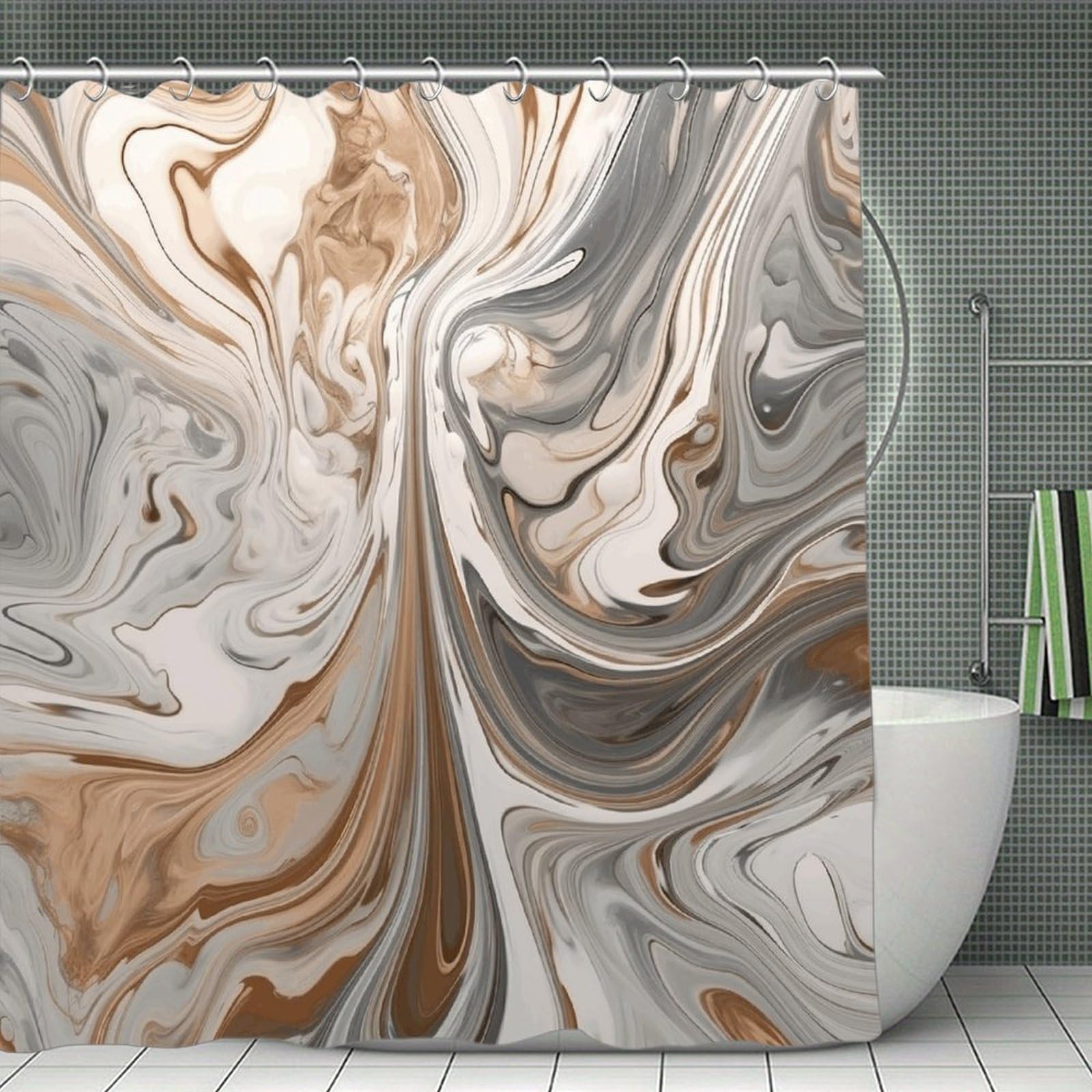 FekiLoot Marble Background Shower Curtain Minimalist Aesthetic Bath Curtain with Hooks Simple Water Resistant Bathroom Shower Curtains Cute Blackout Privacy Curtains Cloth Curtain