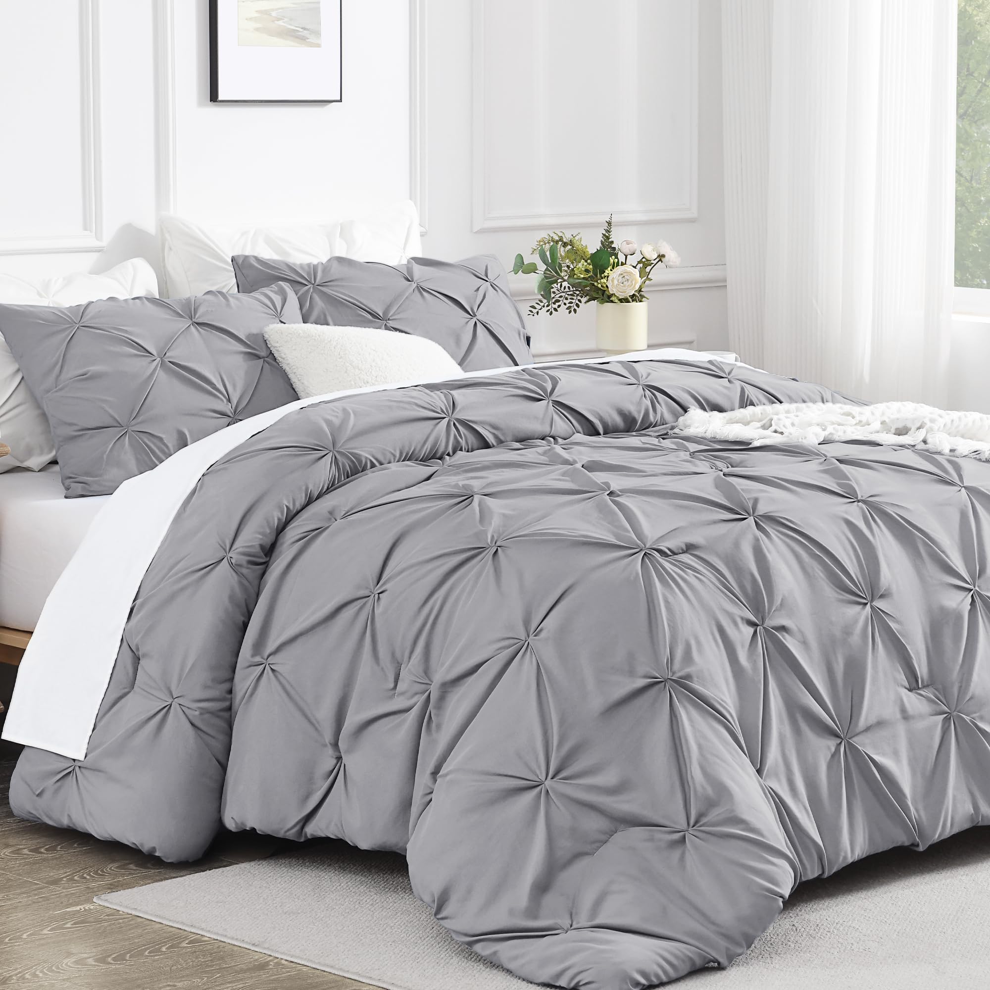 Amazon.com: Andency Silver Gray Twin Size Comforter Set(66x90Inch Amazon.com: Andency Silver Gray Twin Size Comforter Set(66x90Inch