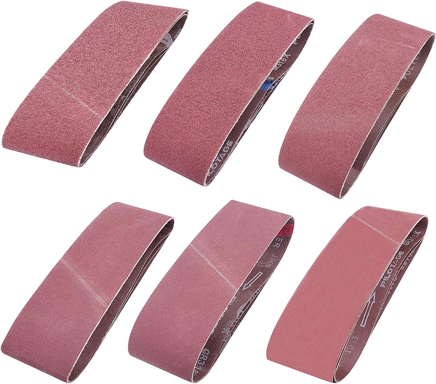 Sackorange 18 Pack 3" x 24" Abrasive Sanding Belts - 3 Each of 60 80 120 150 240 400 Grit Aluminum Oxide Sander Belts For 3 Inch Belt Sander (3 x 24 Inch)