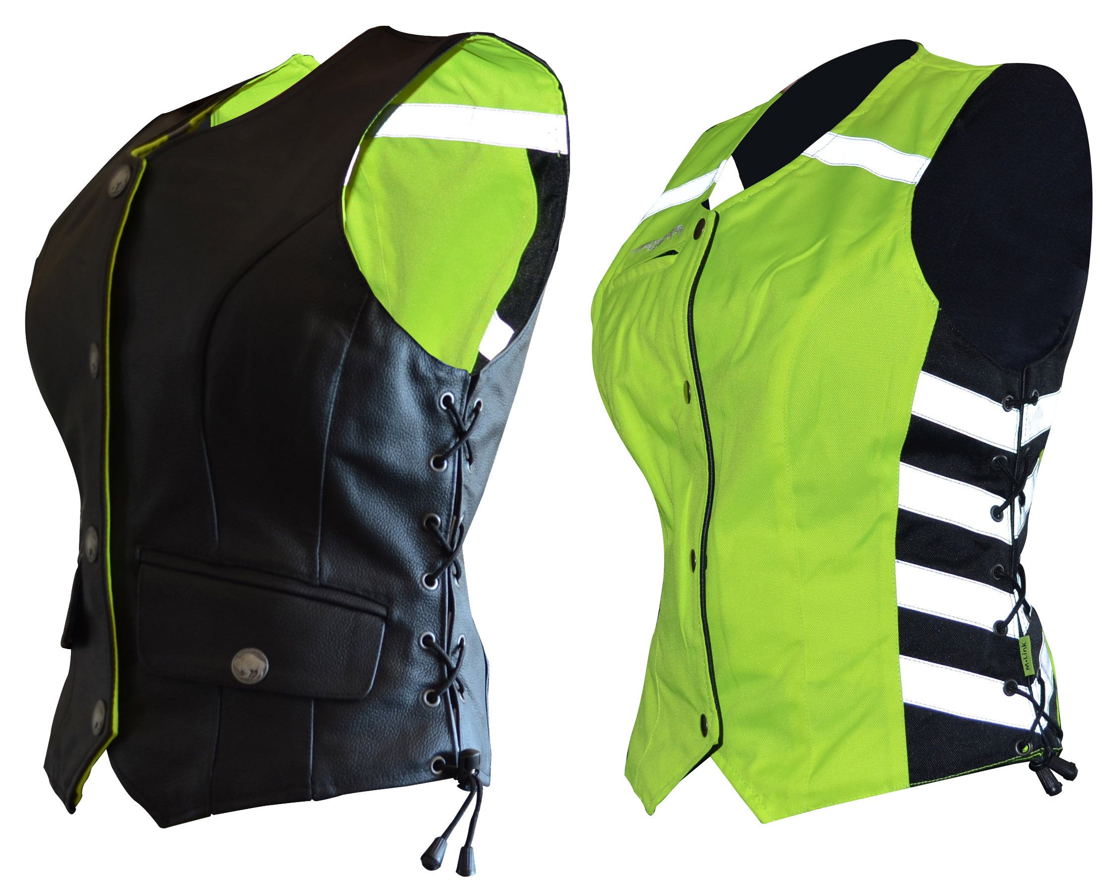 Missing Link Women's G2 D.O.C. Reversible Safety Vest (Black/HiViz Green, Large)