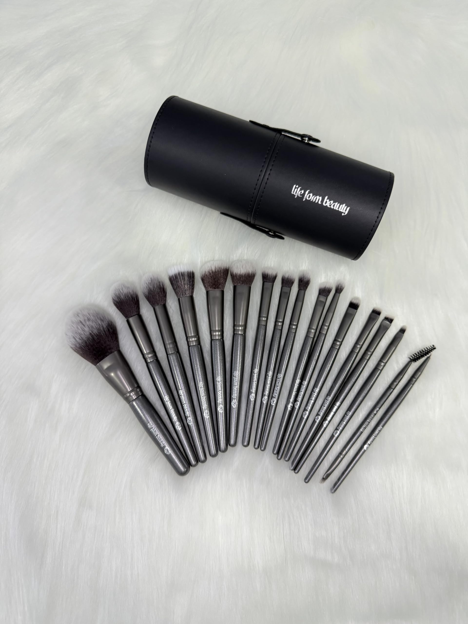 Kit di pennelli da trucco professionali con setole sintetiche morbide + custodia