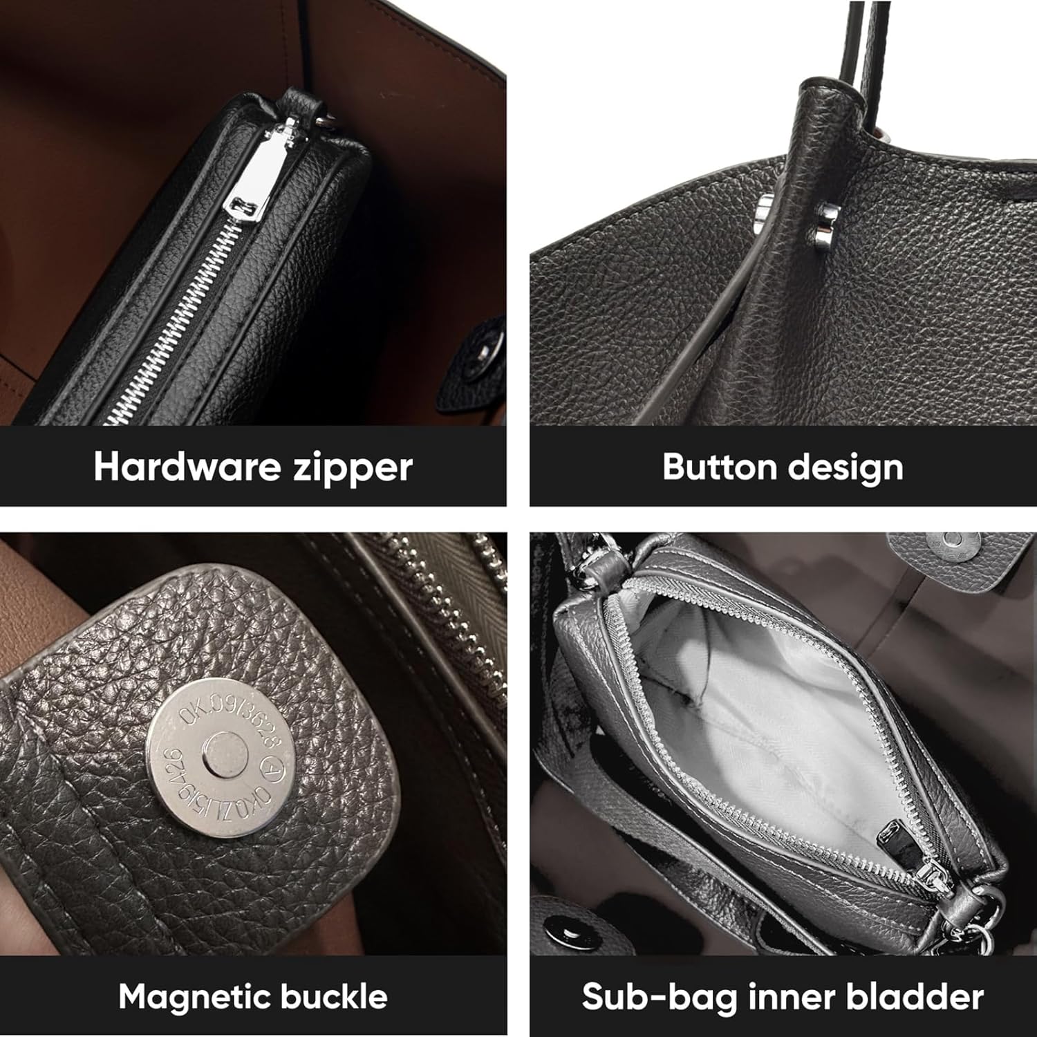 Women’s Tote Bag – Vegan Leather Shoulder Purse with Inner Pouch, Handbag for Work, Travel, Holiday Gift wait - Image 5