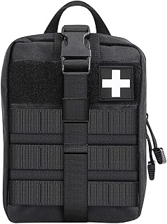 Haafoo Medical Molle Pouch Tactical - 1000D Nylon First Aid Pouch, Big Capacity EMT Pouch Utility, Heavy Duty Military Grade Rip-Away Ifak Pouch for Home and Outdoor Activitiesï¼ˆBag Only