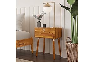 Fully Assembled BME Nightstand with 1 Drawer for Sophisticated Mid-Century Ambiance