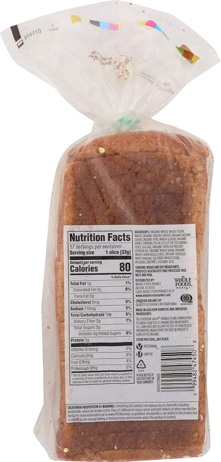 365 Everyday Value Organic Whole Wheat Sandwich Bread, 20 oz