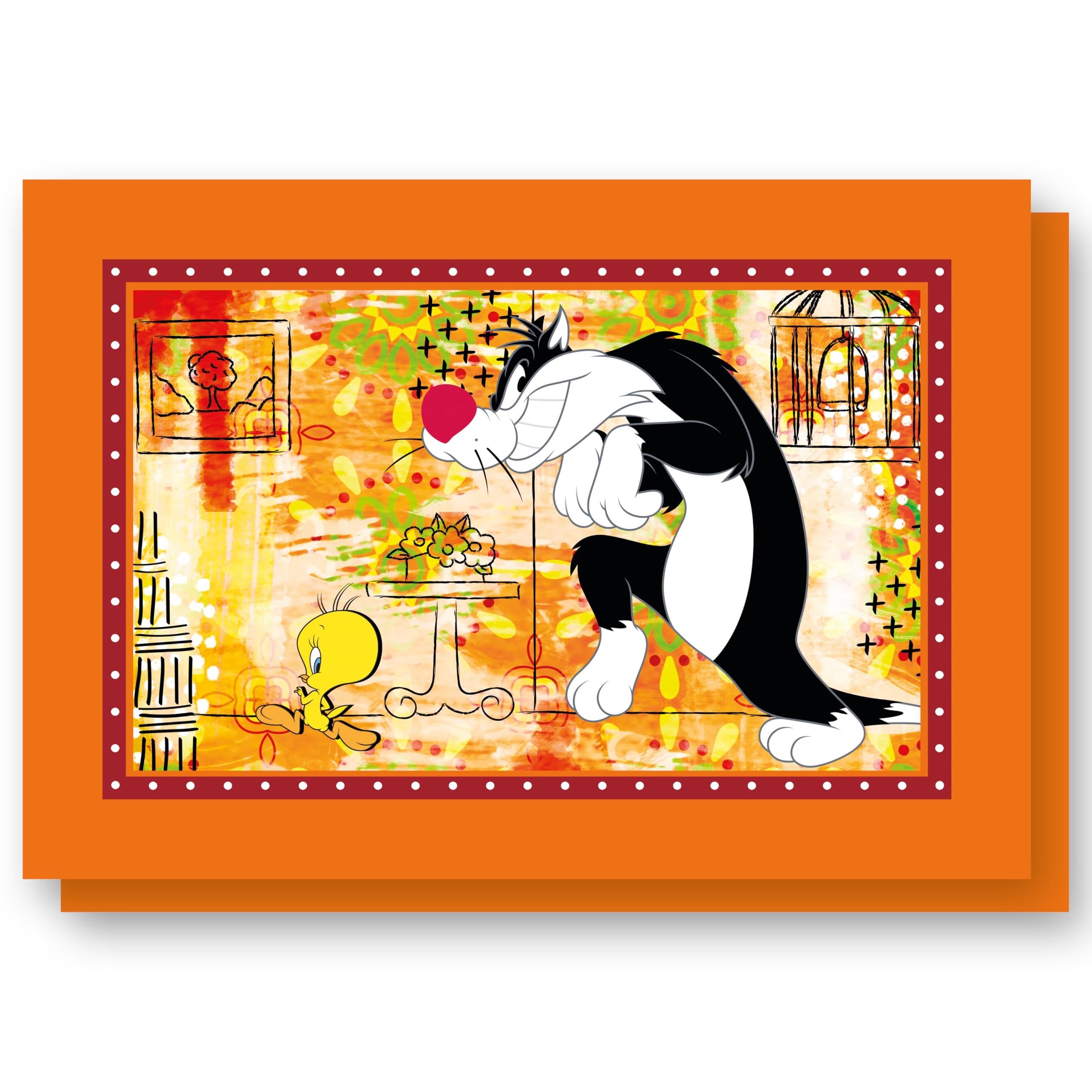 Egan Set of 2 Tweety & Silvestro Cotton Placemats, 45 x 30 cm