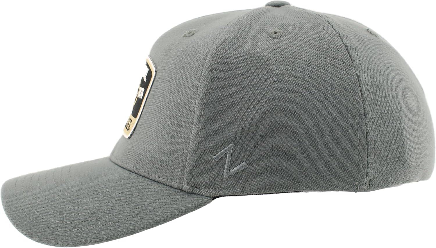 ZHATS Men's Standard NCAA Officially Licensed Fitted Hat ZH Patch Switchback Gray, Grey, Large - Image 3