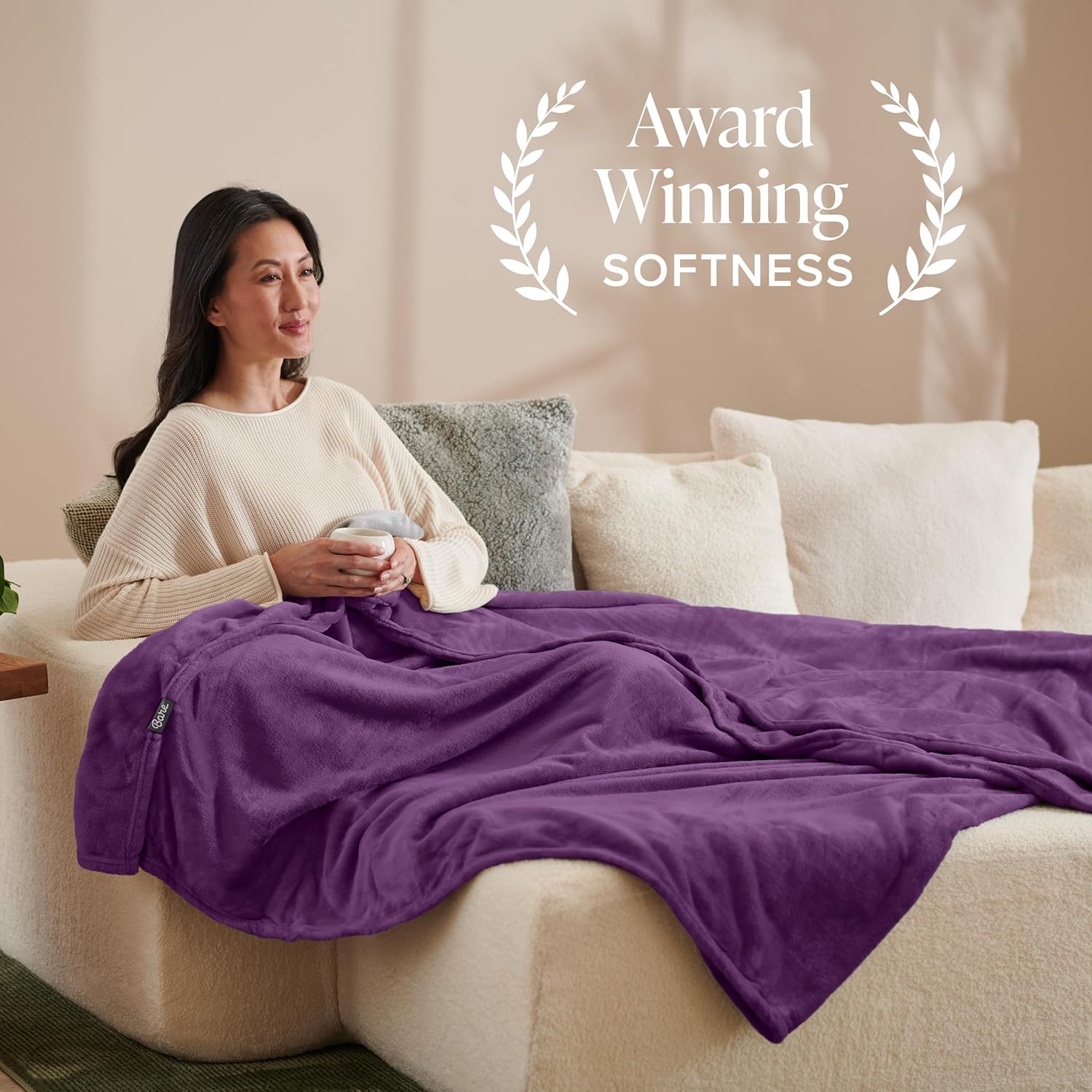 Bare Home Fleece Blanket - Twin/Twin Extra Long - Ultra-Soft Lightweight for Bed, Sofa, and Couch - Luxury Microplush - Cozy Warm Blanket (Twin/Twin XL, Plum) - Image 2