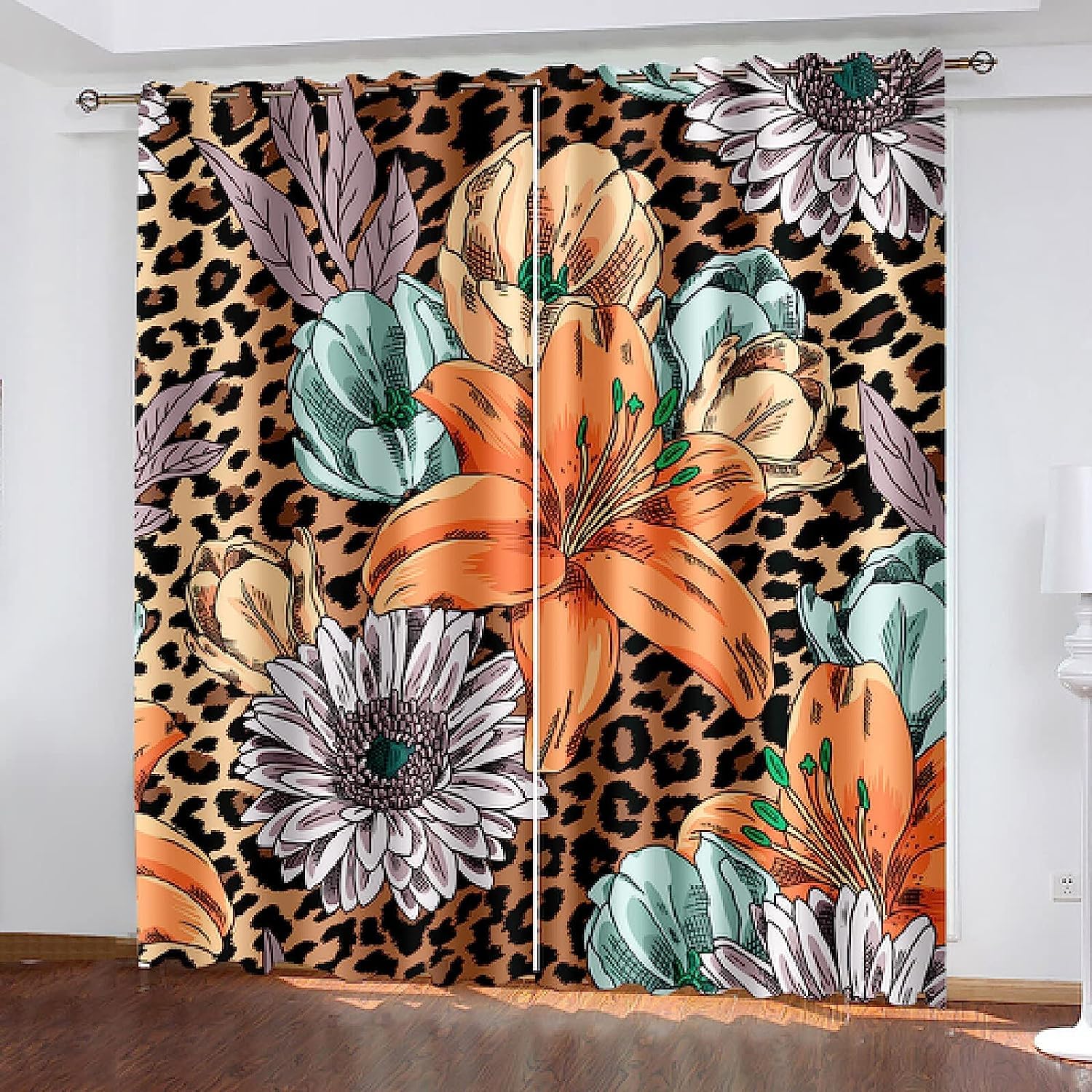 Rideaux occultants 3D rétro floral pour sublimer l'ambiance thermique d'une chambre moderne