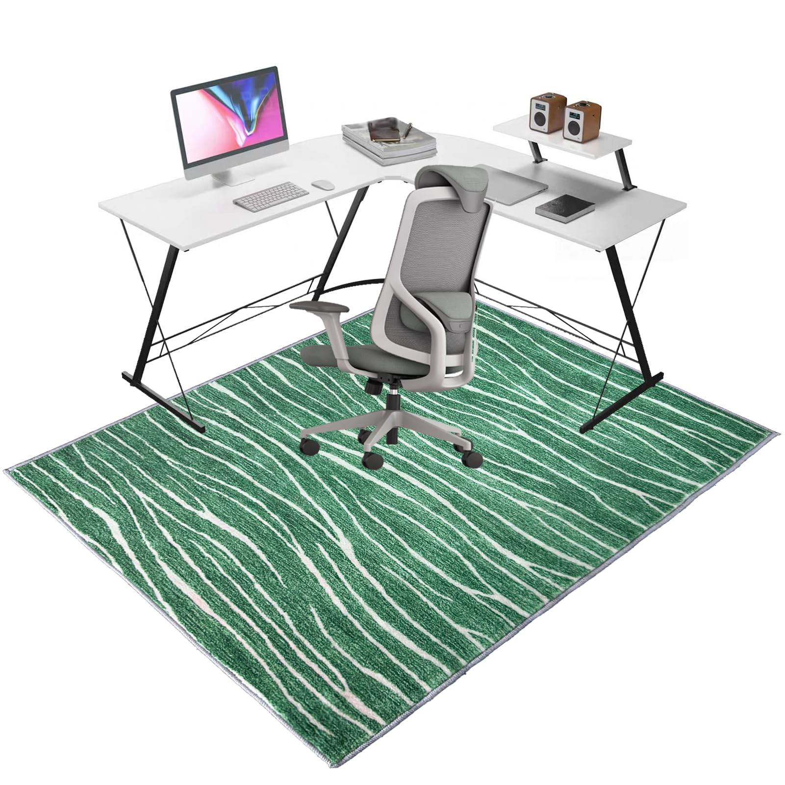 Desk Chair Mat for Carpeted Floors, Heavy Duty Office Gaming Chair Mats for Carpeted and Hardwood Floor, Office Chair Rug Protector for Rolling Chair, Non slip Floor Protection Mat 80 x 120 cm