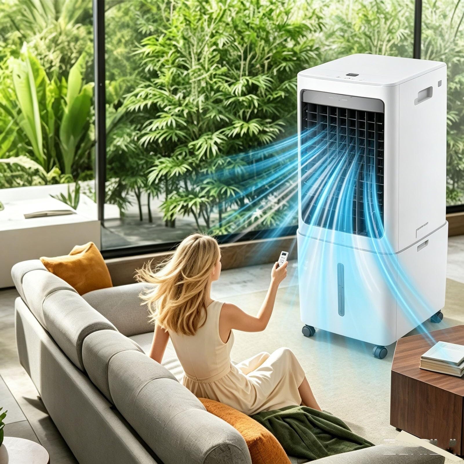 Enfriador de aire de 12 litros climatizador portátil silencioso y de bajo consumo energético