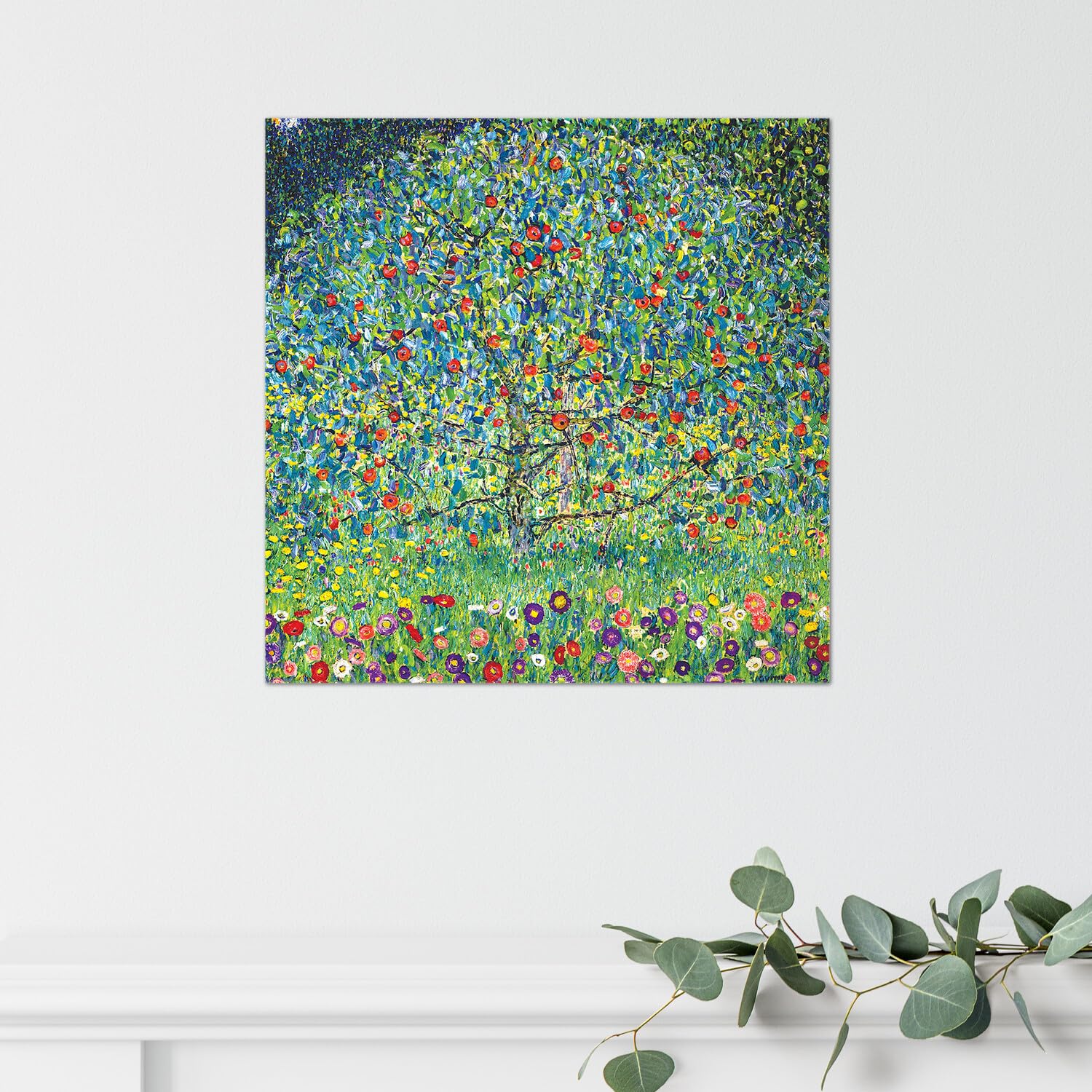 Giallobus - Cuadro - Gustav Klimt - Árbol de manzana I - Vidrio acrílico - 70x70 - Listo para colgar - Cuadros modernos para el hogar