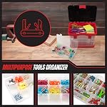 Stalwart Portable Tool Box - Small Parts Organizer with Drawers and Customizable Compartments for Hardware, Fishing Tackle, Beads, or Crafts, Red