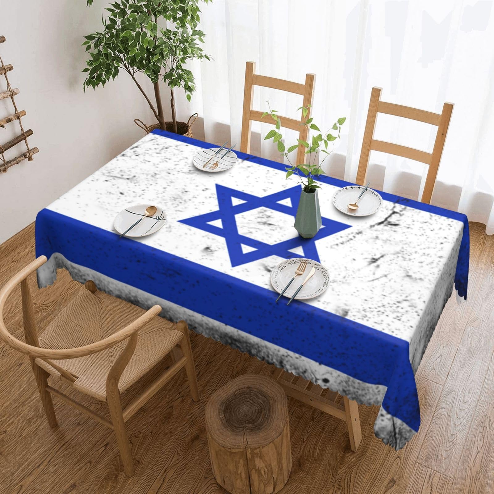 SMAZDFXX Israel Flag Israeli Flags 54 x 72in Table Cloth,Polyester Rectangle Tablecloth for Kitchen Dining
