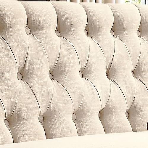 Miniatura 6 de Rosevera Sofá de dos plazas para sala de estar - Sofá en una caja, lino, beige perla