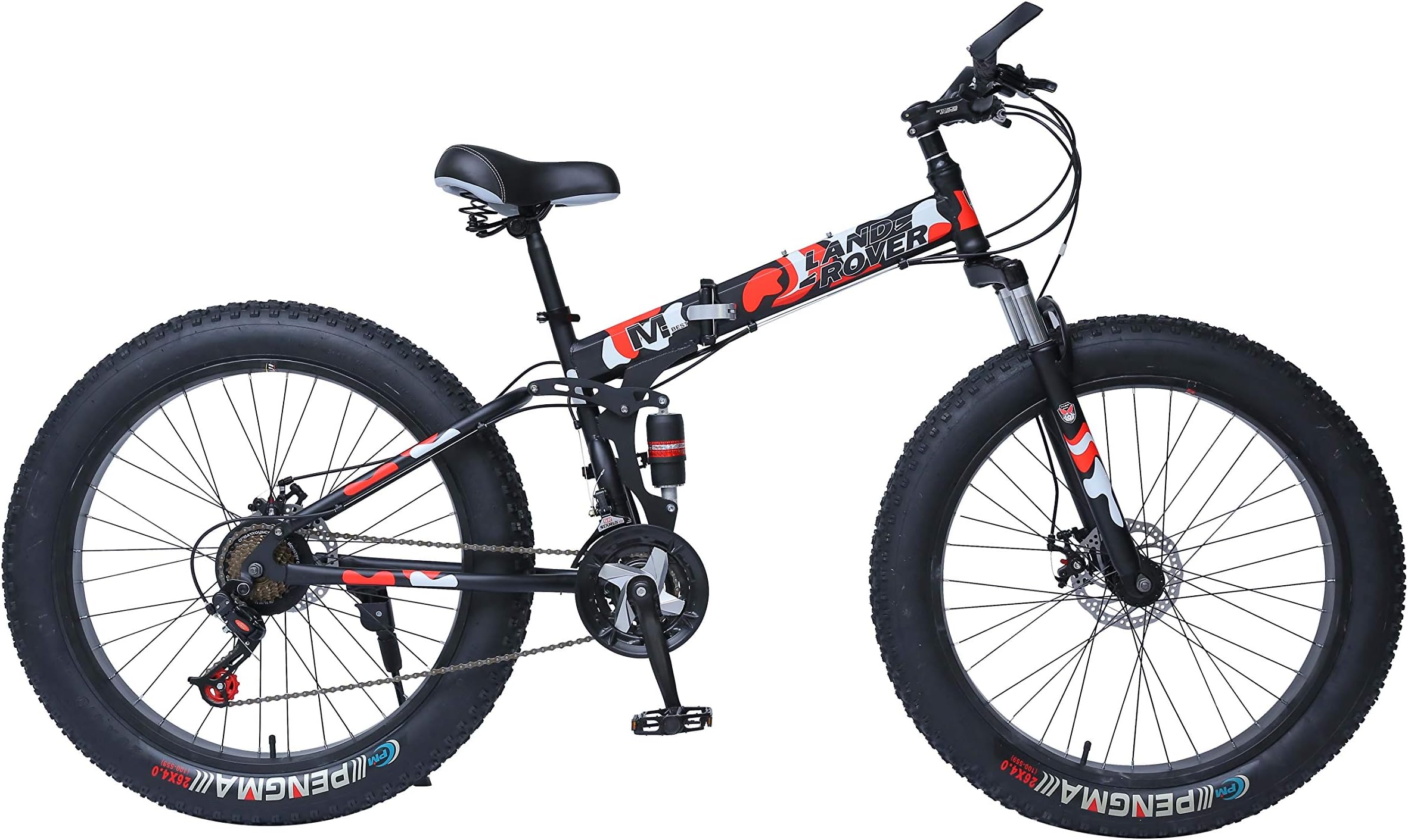 land rover 26 inch (20 inch)21 speed Mountain Bike Foldable bike (black/red, 26)