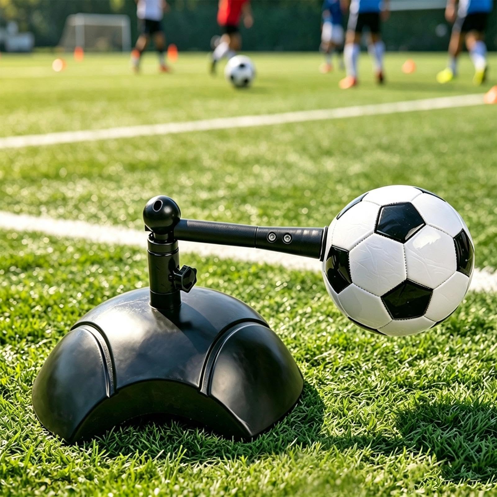 Allenatore per pallone da calcio, strumento di pratica da solo, rotazione a | Aiuto per l'allenamento del calcio, mani libere per la pratica da soli, supporto per palla girevole, base a ventosa