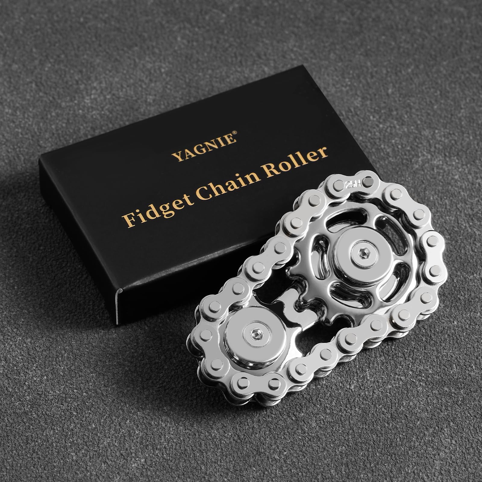 Metal Fidget Chain Hand Finger Spinners Spinning Roller Toy for Adults,Cool Office Home Classroom Traval Desk Meeting Gadgets Gifts for ADHD ADD Autism and Stress Anxiety Relief.(Silvery)