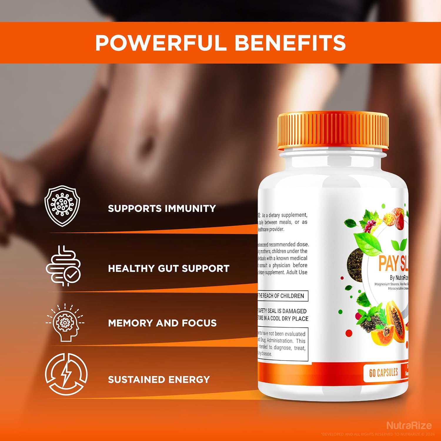 NutraRize (5 Pack) Pay Slim Capsules, PaySlim All-Natural Supplement for Healthy Weight Loss, Premium Formula to Achieve Body and Fitness Goals, Official Reviews (300 Capsules)