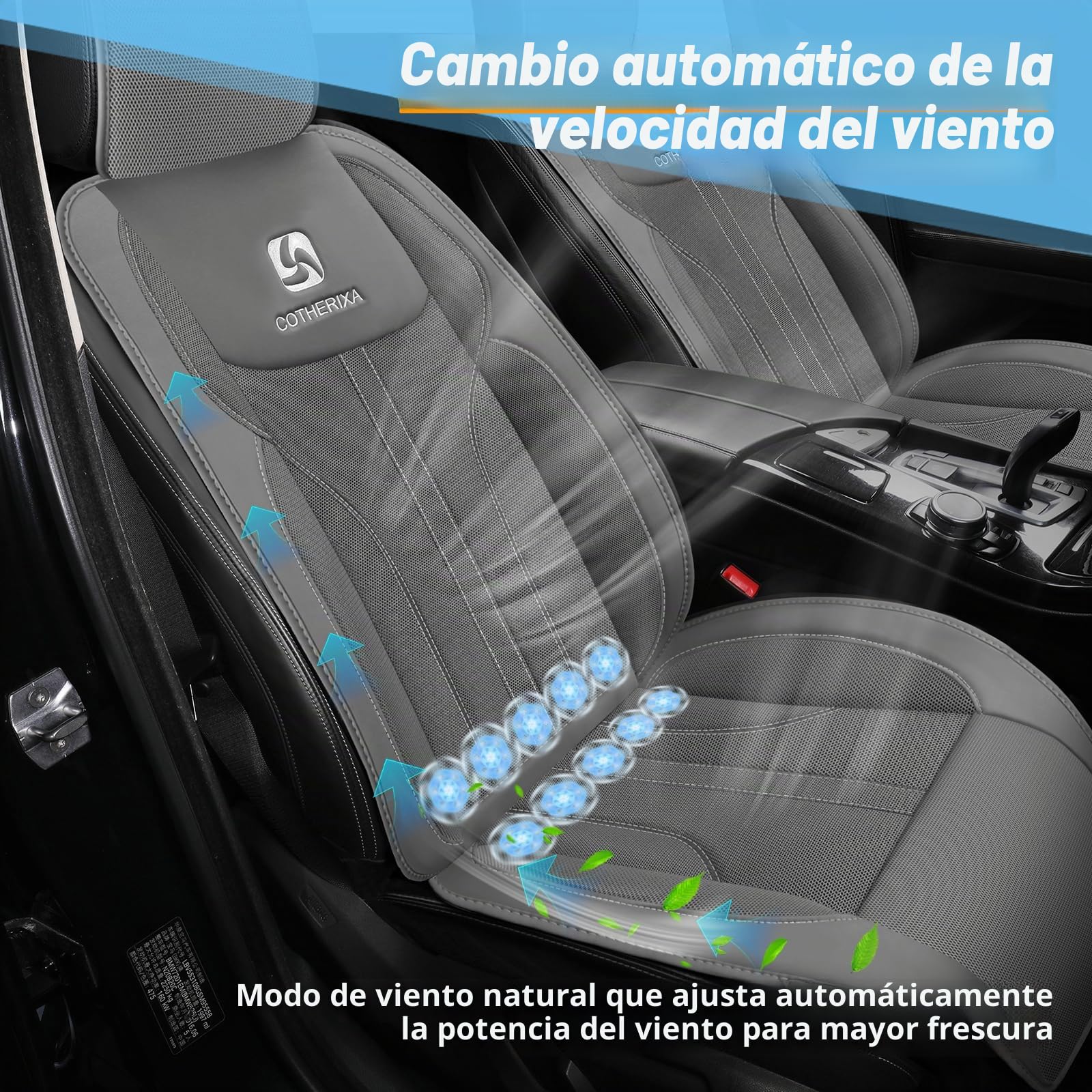 Cojín de asiento delantero de coche, 12 V y 24 V, funda de asiento de refrigeración para coche con 10 ventiladores, funda de asiento refrigerada para coche, SUV, camión, ajuste universal