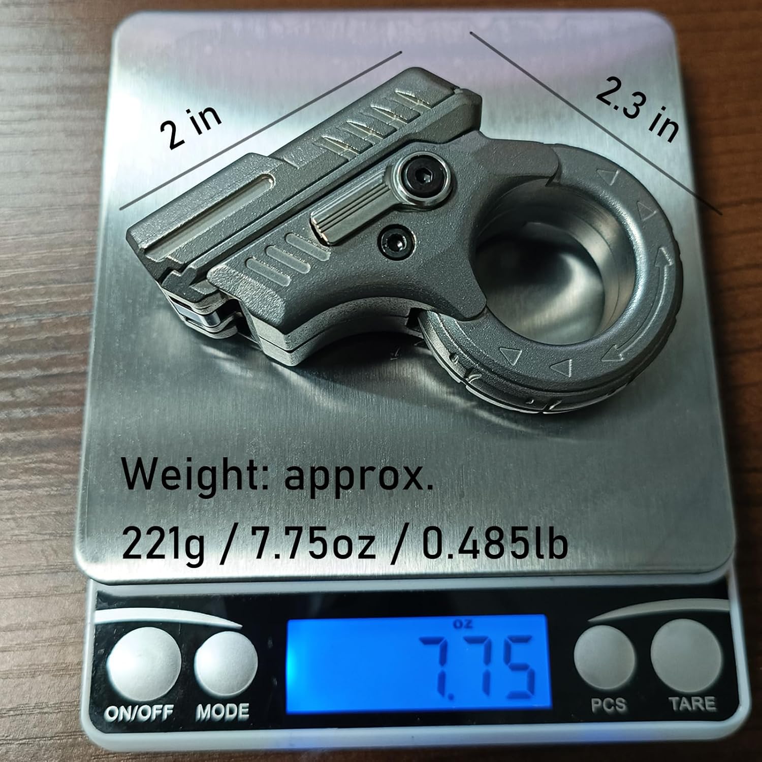 Stainless Steel Fidget Gun Fidget Slider, Durable Gun Fidget Toy Stress Relief Finger Fidget (Stainless Steel)