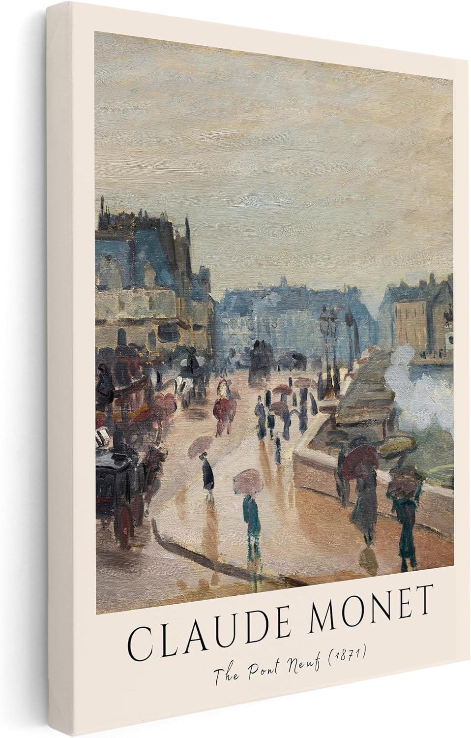 Poster Master Vintage Claude Monet Canvas - Retro Pont Neuf Painting Print - Impressionism Art - Gift for Him, Her - Perfect Wall Decor for Home, Office, Living Room - 8x10 STRETCHED Canvas