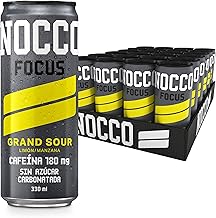 NOCCO Grand Sour 12-pack, 330ml - Bebida Energética Sin Azúcar con Vitaminas B6 y B12, Sabor Manzana, Melón y Rambután Exótico
