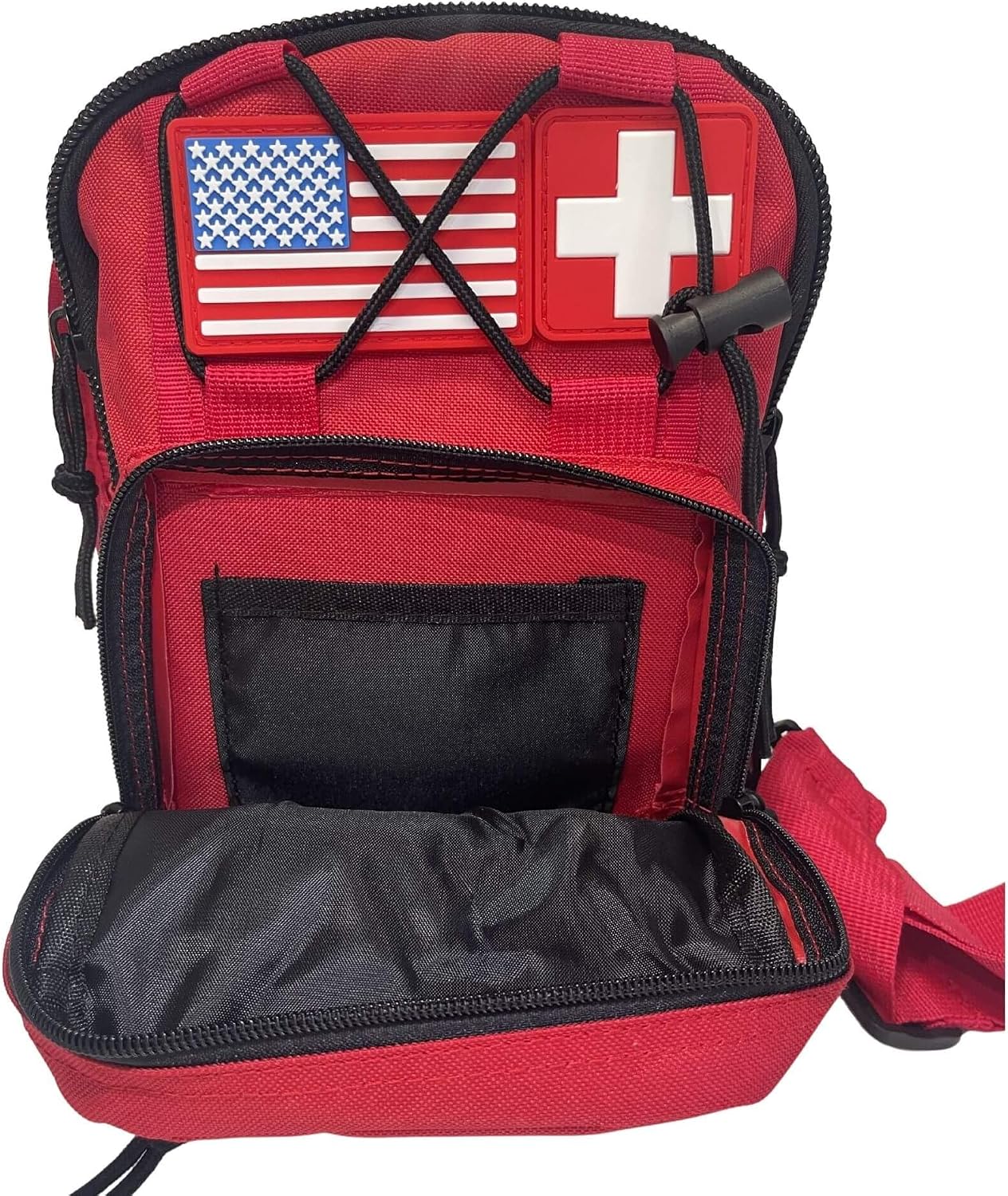 NOVO Medical Sling Bag, EMS EMT Medic Bag, First Aid Red Sling Bag Pack